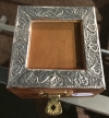 Small Picture Frame Trinket Box Embossed aluminum on wood 