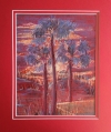 Beach Palms At Sunset In Red