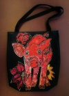 Artist Orig Design Bag THE PIG, THE FLOWERS AND THE MOONLIGHT