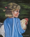 Girl with pet Chicken